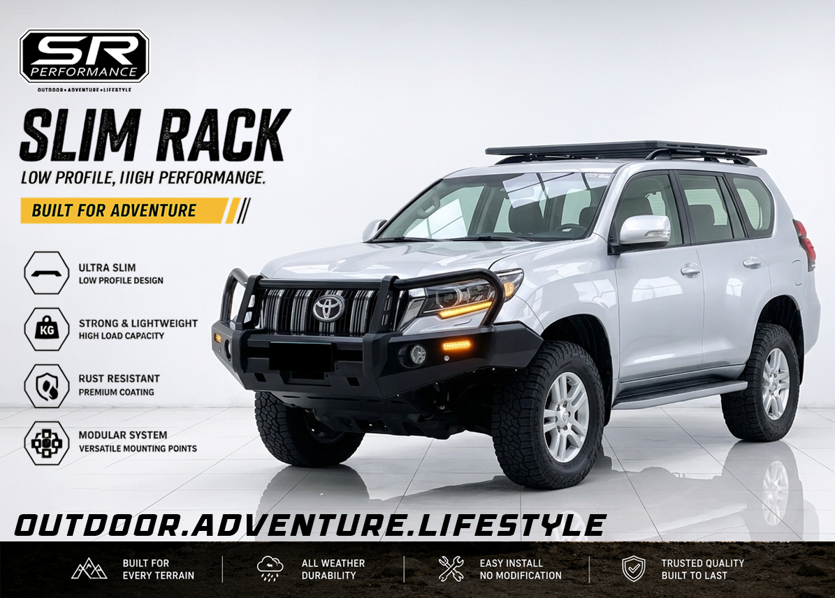 ALUMINUM SLIM RACK MEDIUM 180X125CM TOYOTA LAND CRUISER PRADO 150